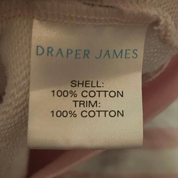 Draper James 100% Cotton Sweatshirt Pink White Stripes Oversized Comfy Leisure - Picture 8 of 9